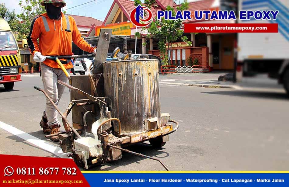 Cara mengecat marka jalan